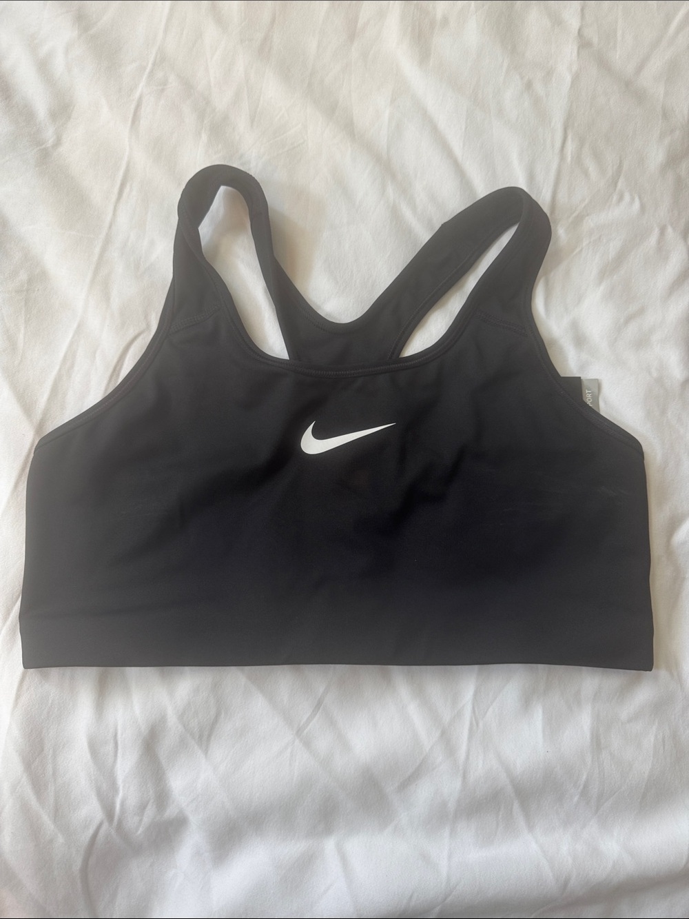 Nike Black Sports Bra with White Swoosh